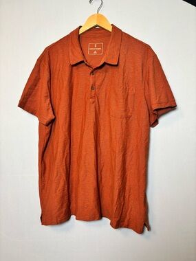 Mutual Weave Cotton Polo Shirt Mens XXL Orange Short Sleeve Golf Business Casual
